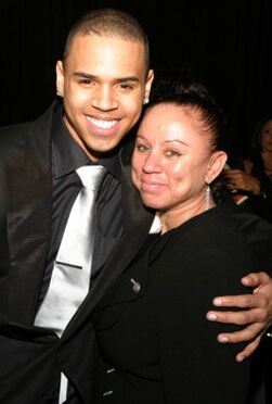 Joyce with her son, Chris Brown.